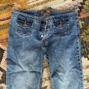 ultra vintage pocketless low rise jeans